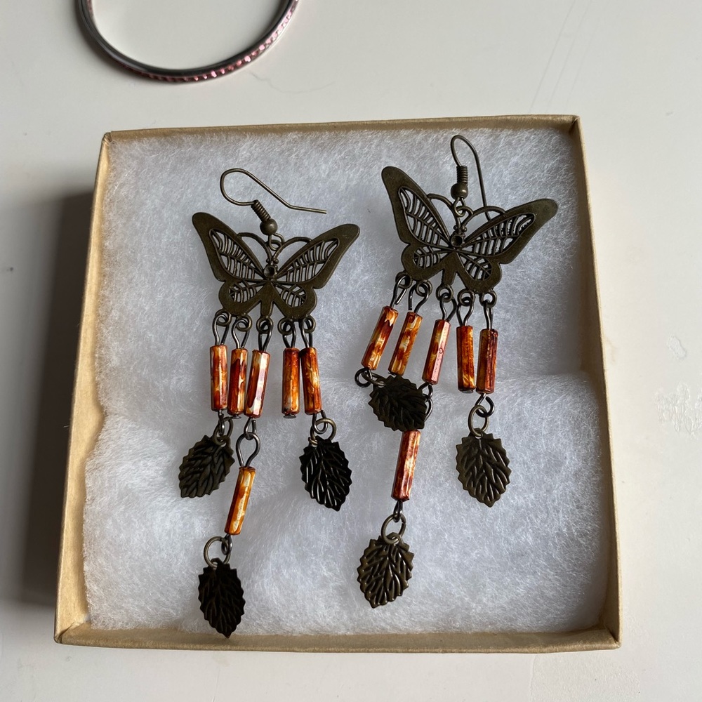 Butterfly dangle earrings